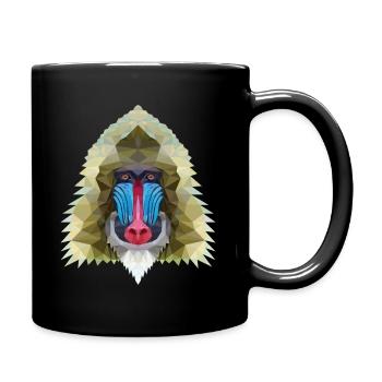 Monkey polygon design gift - Full Colour Mug - black - Right