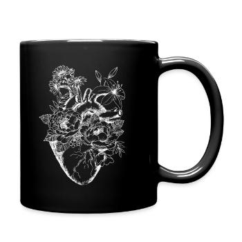 Anatomie herz - Tasse einfarbig - Schwarz - Rechts