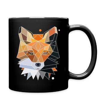 Fuchs Polygon Design - Tasse einfarbig - Schwarz - Rechts