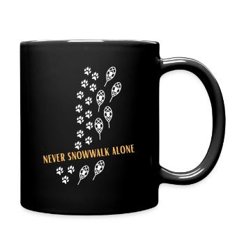 Never snowwalk alone snowshoes - Full Colour Mug - black - Right