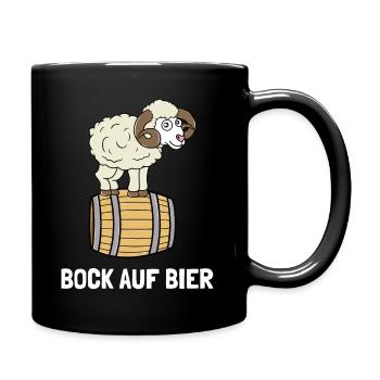 Bock Auf Bier Wortspiel Ironie Wortwitz Sauf - Tasse einfarbig - Schwarz - Rechts