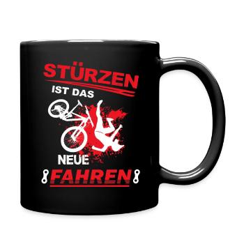 stürzen, fahrrad, Mountainbiker Sturz MTB downhill - Tasse einfarbig - Schwarz - Rechts