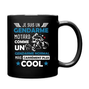 Gendarme motard cadeau drôle moto - Mug uni - noir - Droite