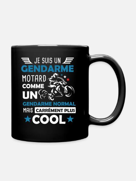 Gendarme motard cadeau drôle moto - Mug uni - noir