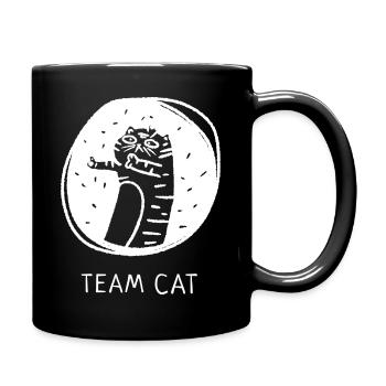 Team Katze Spruch Englisch - Tasse einfarbig - Schwarz - Rechts