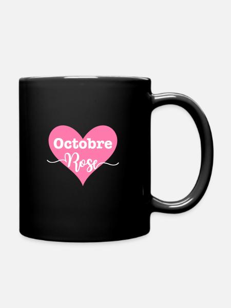 Octobre rose clair - Mug uni - noir