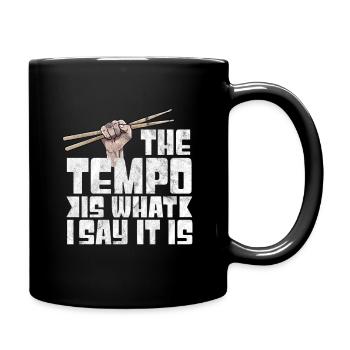 Schlagzeug Musik Drum'n'bass Drumset Tempo Rock - Tasse einfarbig - Schwarz - Rechts