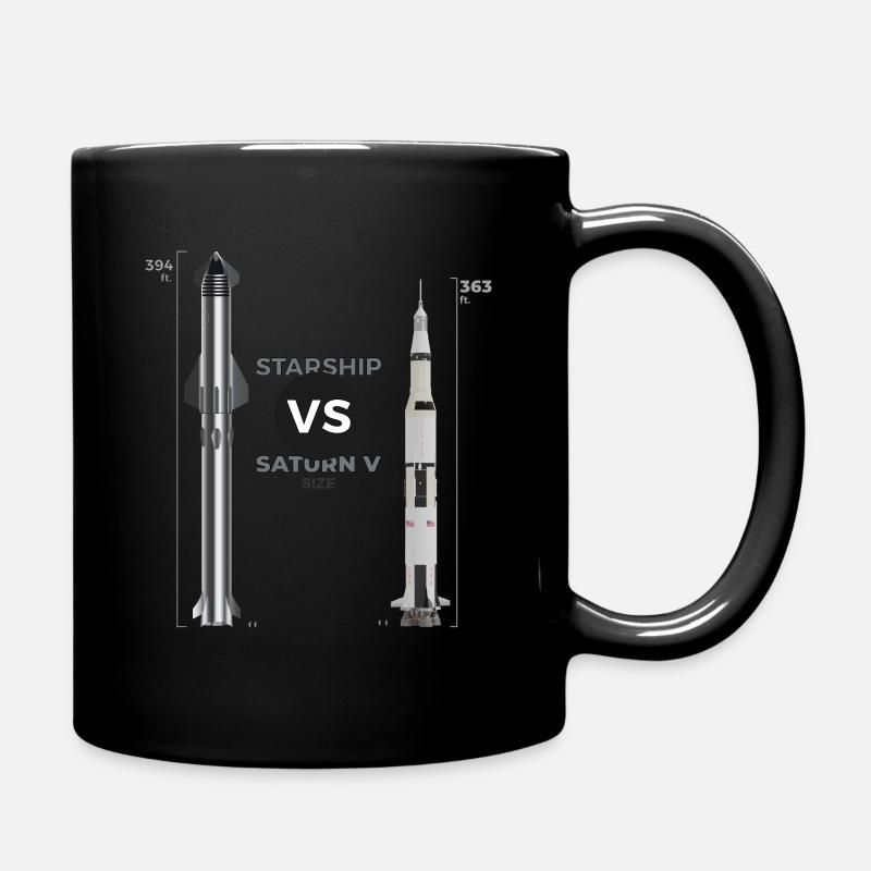 Starship vs Saturn V Größe. - Tasse einfarbig - Schwarz