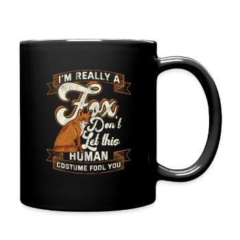 Fuchs - Tasse einfarbig - Schwarz - Rechts