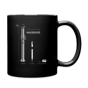 Raketen sind massiv ( Starship & Falcon 9) - Tasse einfarbig - Schwarz - Rechts