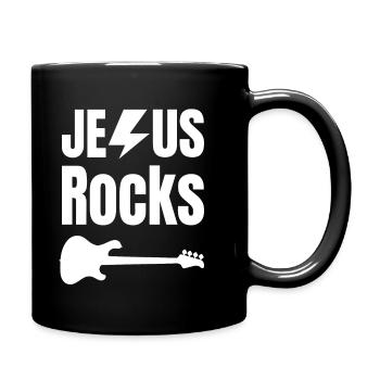 Jesus Rocks for Faithful Catholics Christians - Full Colour Mug - black - Right