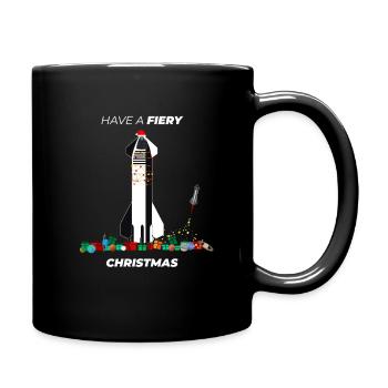 Wir wünschen Ihnen ein feuriges Weihnachtsfest! - Tasse einfarbig - Schwarz - Rechts