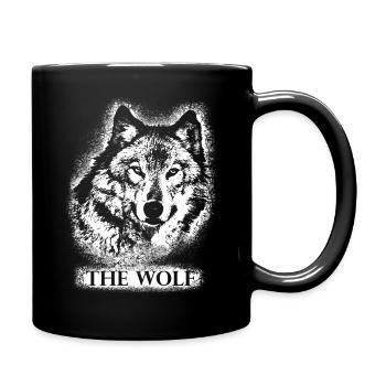 Wolf - Tasse einfarbig - Schwarz - Rechts