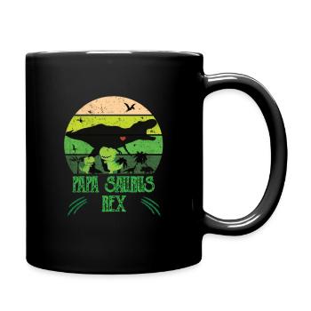 Papa Saurus Rex | Dino Papa | Cadeau pour papa - Mug uni - noir - Droite