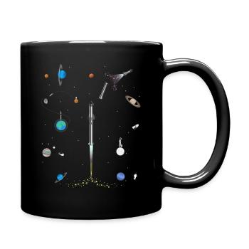A Space-x blast into Space pattern - Full Colour Mug - black - Right