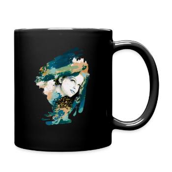 Modèle, femme, graffiti, peinture, vert, bleu - Mug uni - noir - Droite