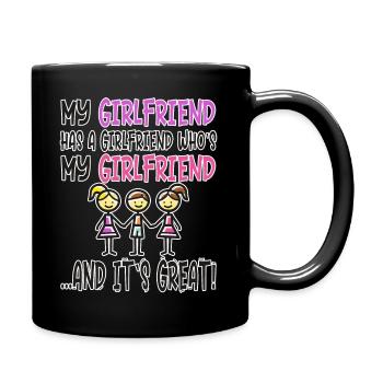 Polygamie polyamour disant trio relation amour - Mug uni - noir - Droite