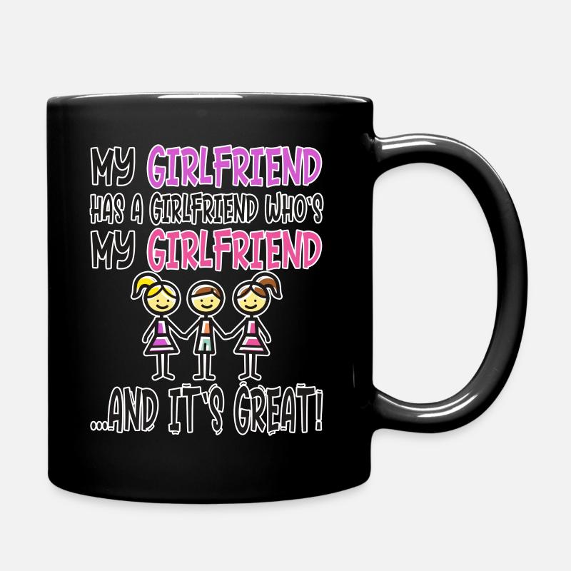 Polyamory polygamy saying threesome relationship love - Full Colour Mug - black