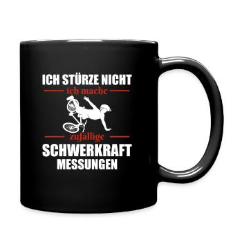 Mountainbike Mountainbiken Mountainbiker Downhill - Tasse einfarbig - Schwarz - Rechts