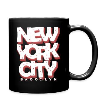 New York City Brooklyn Idee T-Shirt Design Geschenk - Tasse einfarbig - Schwarz - Rechts