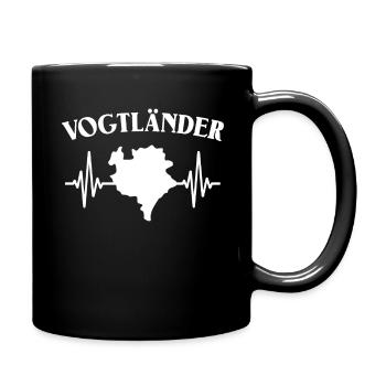 Vogtländer EKG Vogtland Herzlinie Geschenk - Tasse einfarbig - Schwarz - Rechts