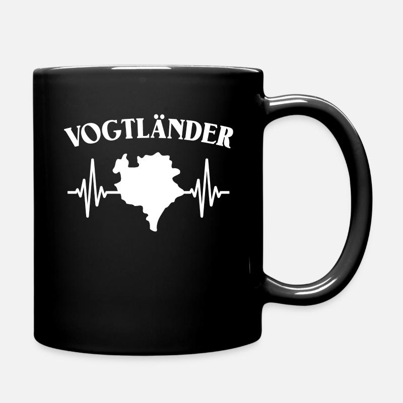 Vogtländer EKG Vogtland Herzlinie Geschenk - Tasse einfarbig - Schwarz