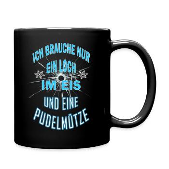 eisbaden eisangeln winter eisbader pudelmütze - Tasse einfarbig - Schwarz - Rechts