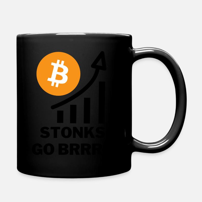 Morsom Bitcoin Value Stonks Meme - Ensfarget kopp - svart