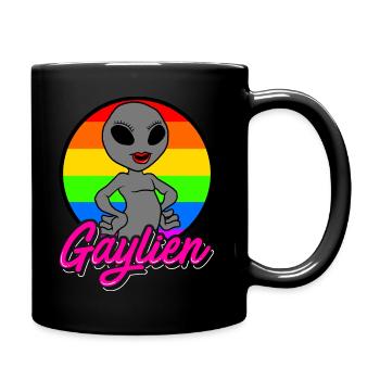 Gaylien LGBT Homosexuell Stolz Alien-Kleidung - Tasse einfarbig - Schwarz - Rechts