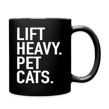 Chats lourds Animaux de compagnie - Cadeau d'haltérophile - Mug uni - noir - Droite
