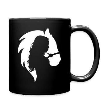 Cheval Amour Femme Cavalier Fille - Mug uni - noir - Droite