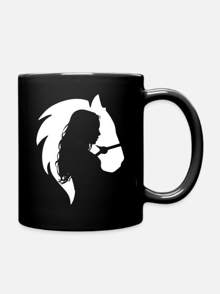 Pferd Liebe Frau Mädchen Reiterin Reiten - Tasse einfarbig - Schwarz