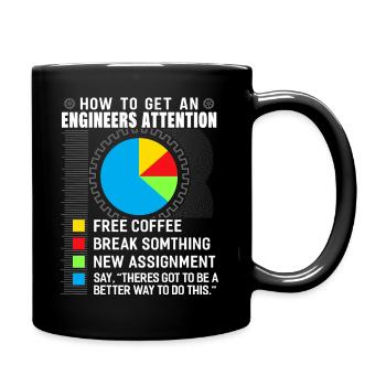 Engineer mechanical engineering electrical engineering gift - Full Colour Mug - black - Right