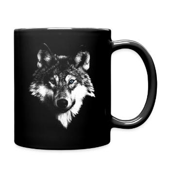 Wolf wolf head - Full Colour Mug - black - Right