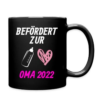 Befördert zur Oma 2022 Großmutter Geschenk - Tasse einfarbig - Schwarz - Rechts
