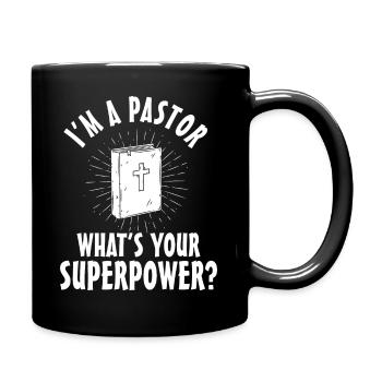 Pastor Priester Bibel Geschenk - Tasse einfarbig - Schwarz - Rechts