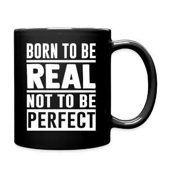 Hustle, Né pour être réel, pour ne pas être parfait - Mug uni - noir - Droite