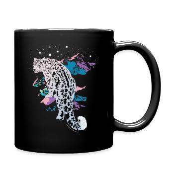 Léopard des neiges - Mug uni - noir - Droite