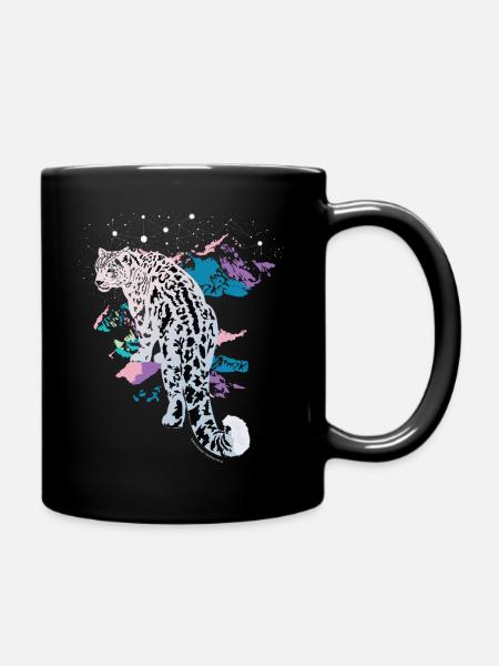 Snow Leopard - Full Colour Mug - black