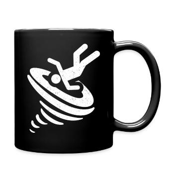 Funny tornado logo storm chaser gift - Full Colour Mug - black - Right