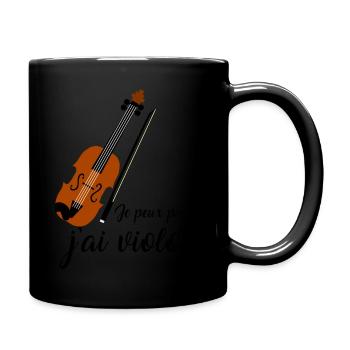 Je peux pas j'ai violon - Mug uni - noir - Droite