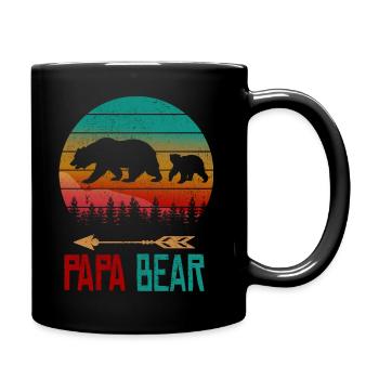 Proud Happy Dad Bear Father Wilderness Dad - Full Colour Mug - black - Right