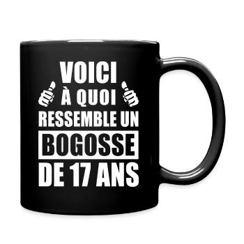 bogosse de 17 ans / humour anniversaire 17 ans - Mug uni - noir - Droite