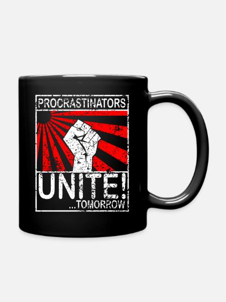 procastinator - Full Colour Mug - black