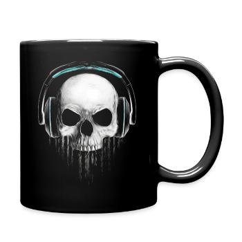 Headphone Skull - Tasse einfarbig - Schwarz - Rechts
