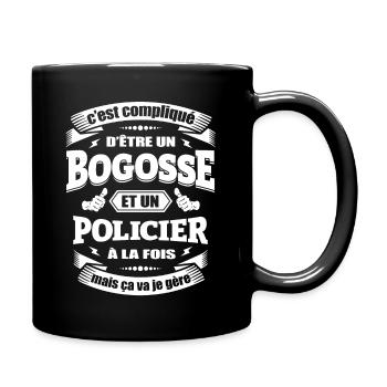 BOGOSSE ET POLICIER À LA FOIS - Mug uni - noir - Droite