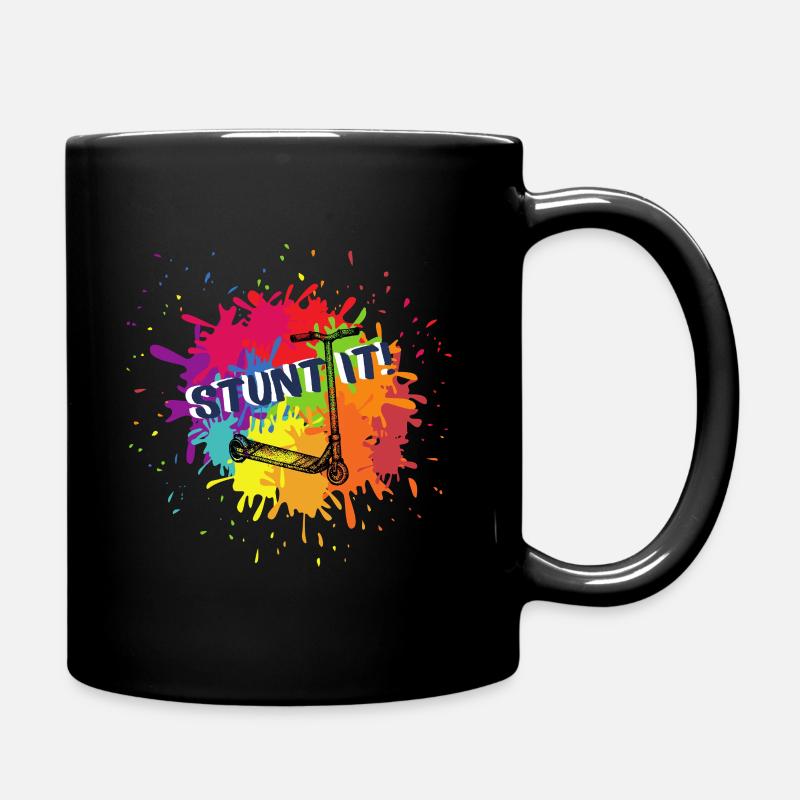 Scooter Stunt It Pedal Scooter Scooter Gift - Full Colour Mug - black