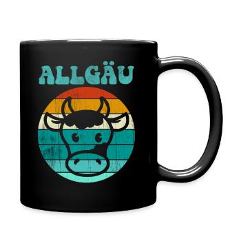 Allgäu Kuh - Tasse einfarbig - Schwarz - Rechts