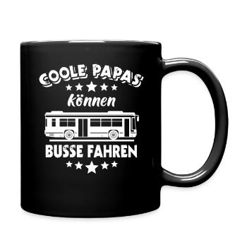 Busfahrer Papas Spruch Papa Fährt Bus - Tasse einfarbig - Schwarz - Rechts
