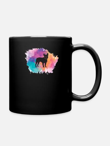 Französische Bulldogge Hund Bulldogge Frenchie Dog - Tasse einfarbig - Schwarz